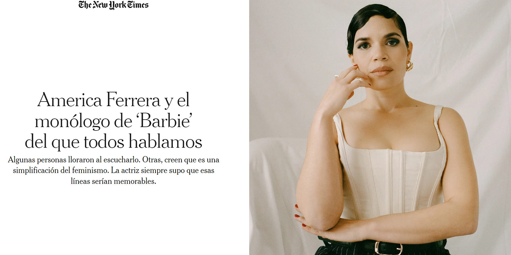 The New York Times destaca a America Ferrera en la película «Barbie»