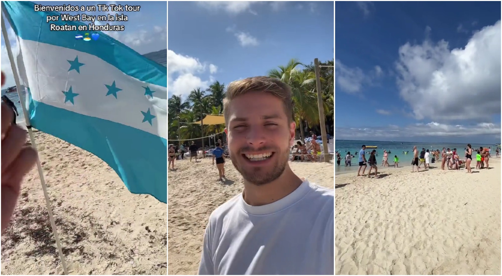 Tiktoker ruso destaca los encantos de West Bay, Roatán