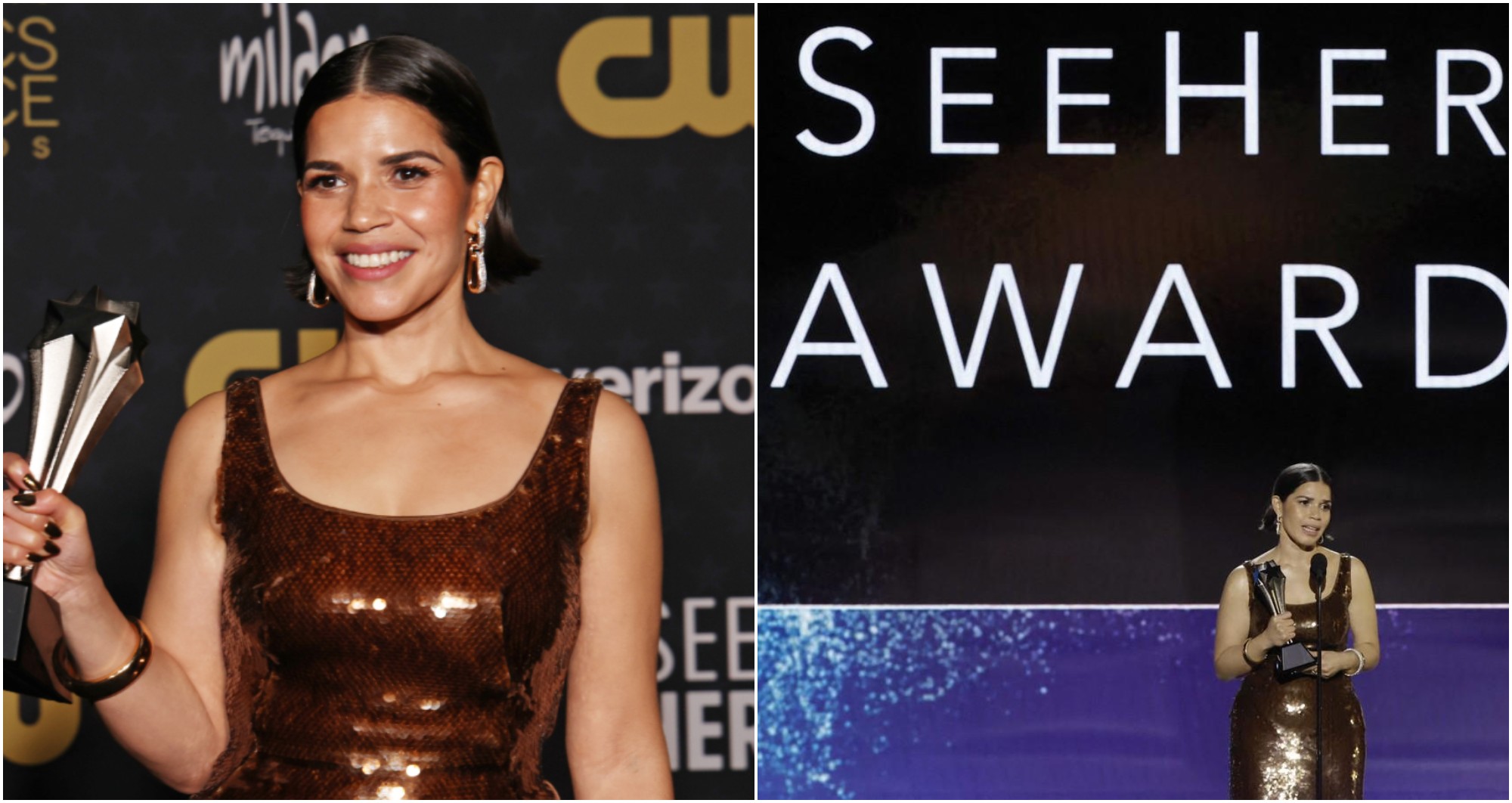 America Ferrera recibió el premio SeeHer en los Critics Choice Awards