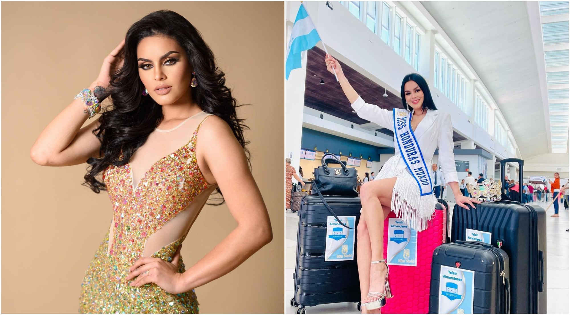 Hondureña Yelsin Almendares ya está en la India para el certamen de Miss Mundo