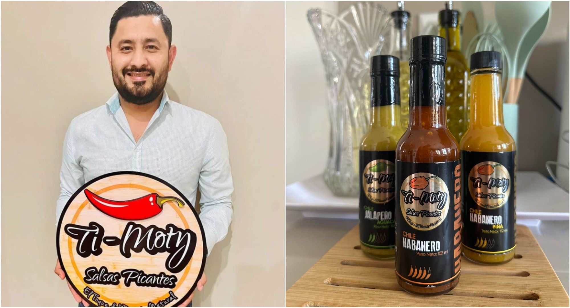 Hondureño crea un negocio de salsas picantes inspirado en su familia