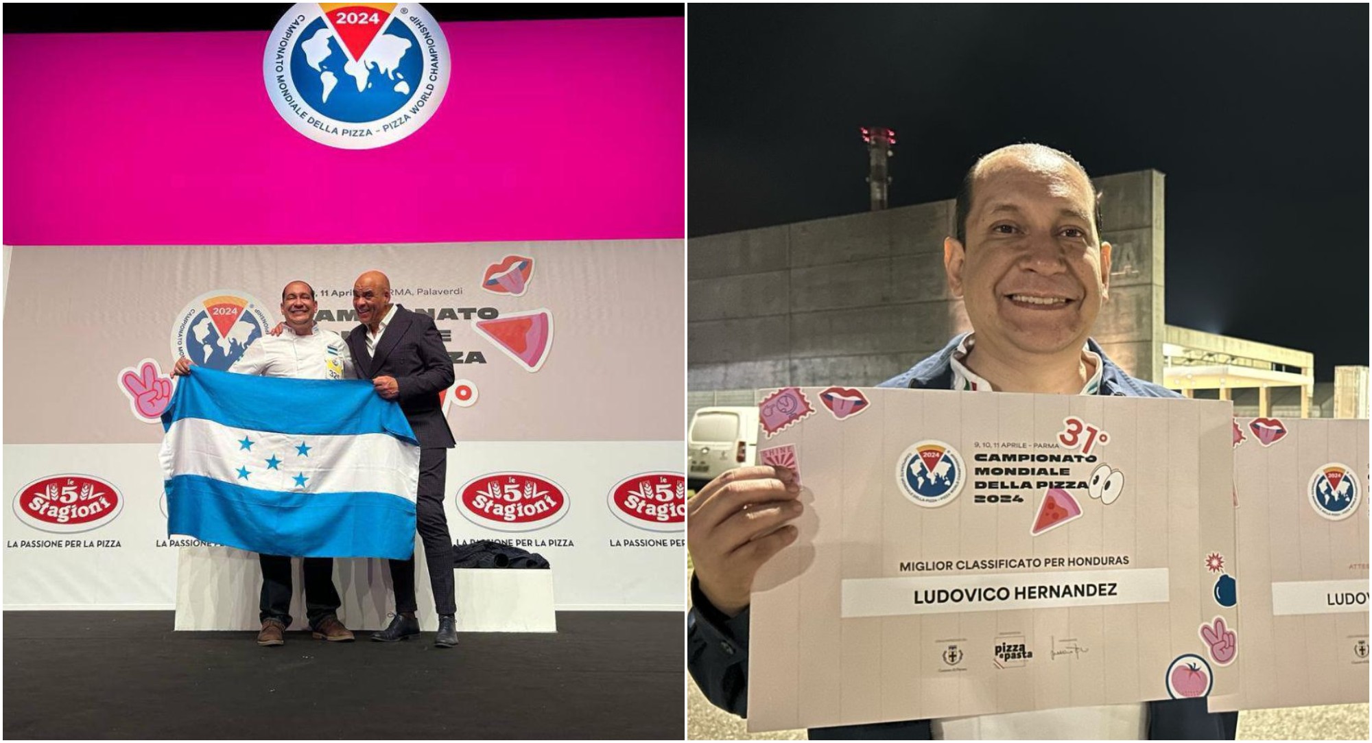 Hondureño recibe reconocimiento en Campeonato Mundial de Pizza en Italia