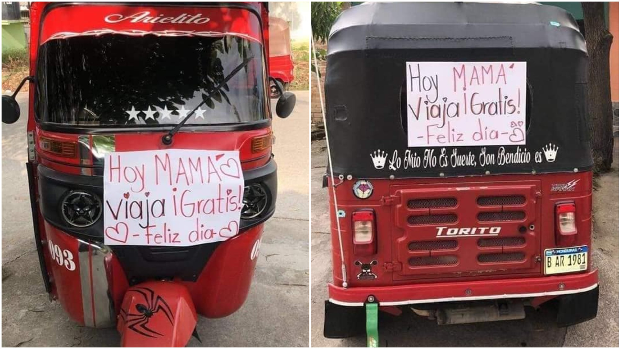 Mototaxistas de Ocotepeque darán viajes gratis por el Día de la Madre