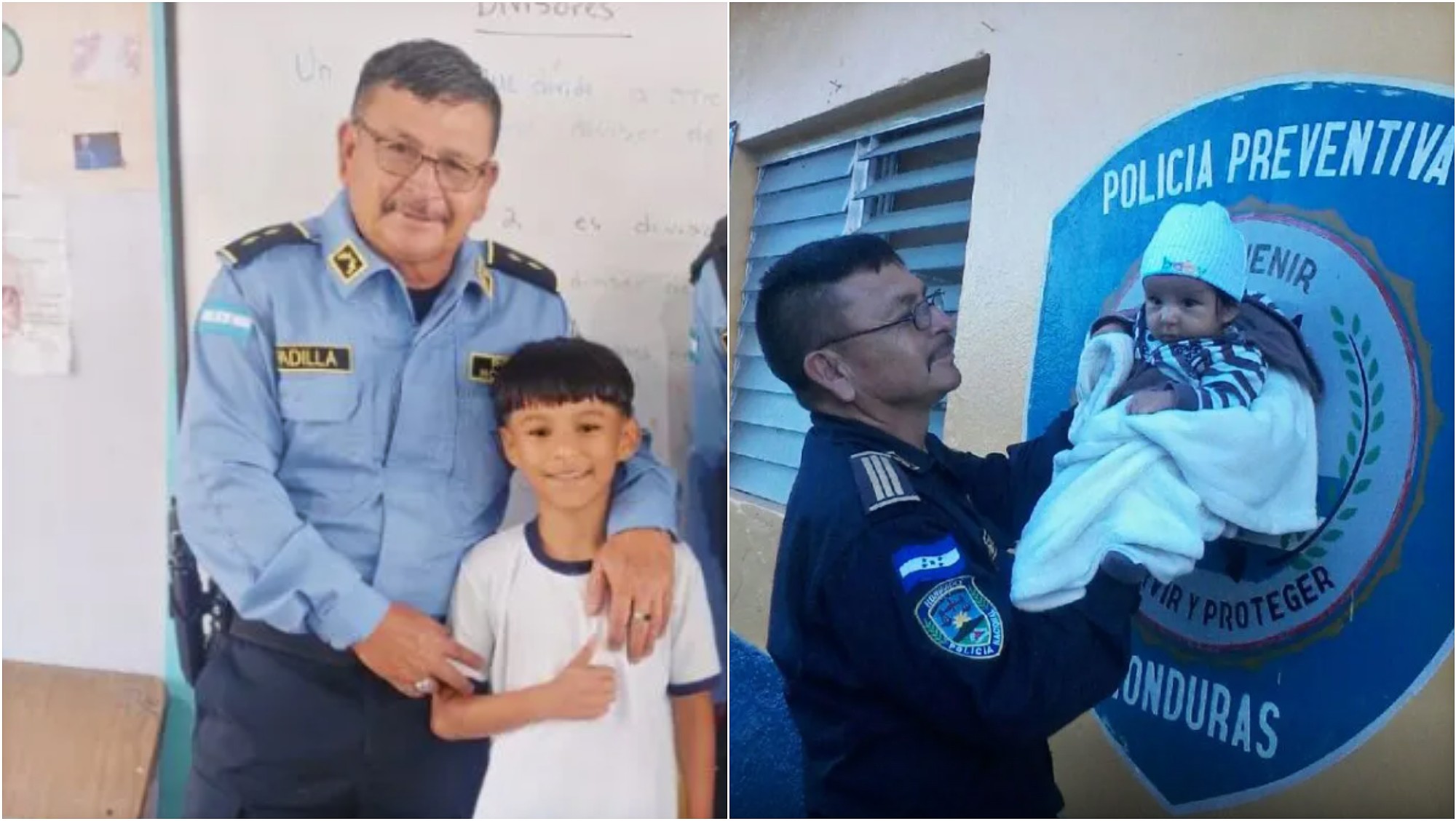Policía catracho que salvó a un bebé se reencuentra 11 años después con él