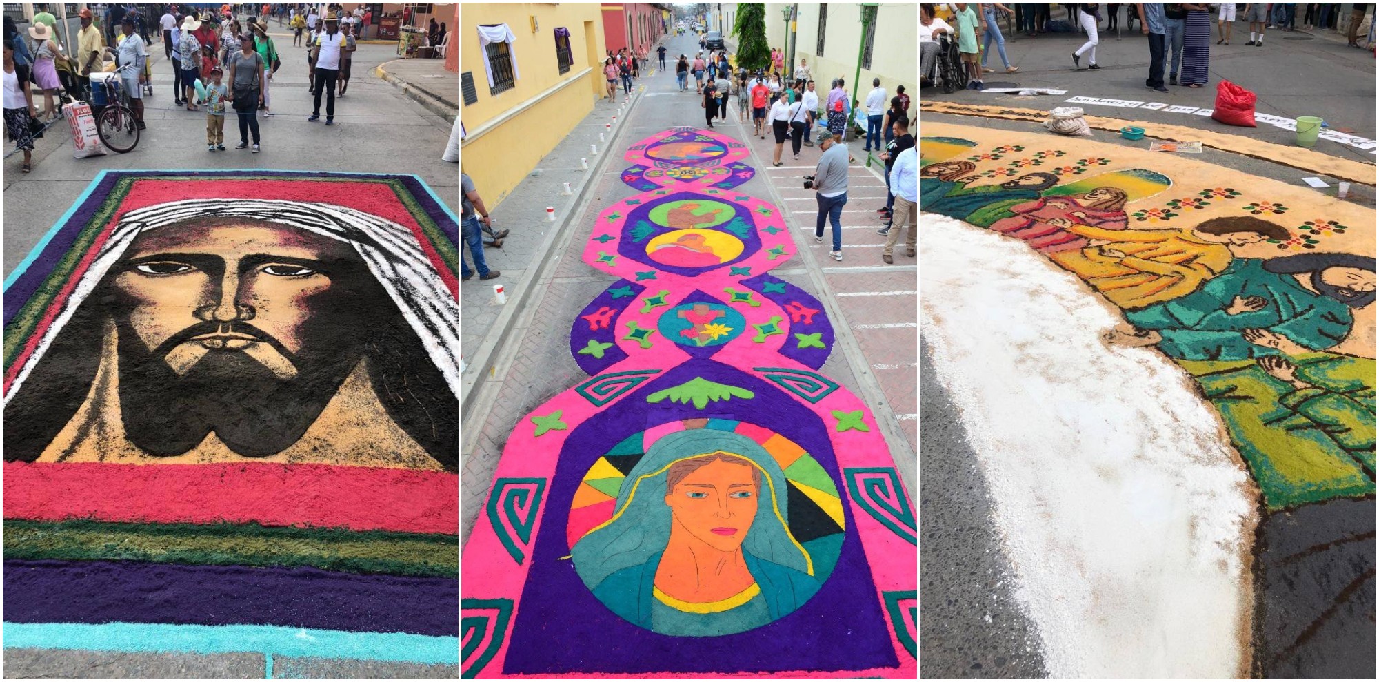 Hondureños comenzaron a llenar Comayagua de hermosas alfombras