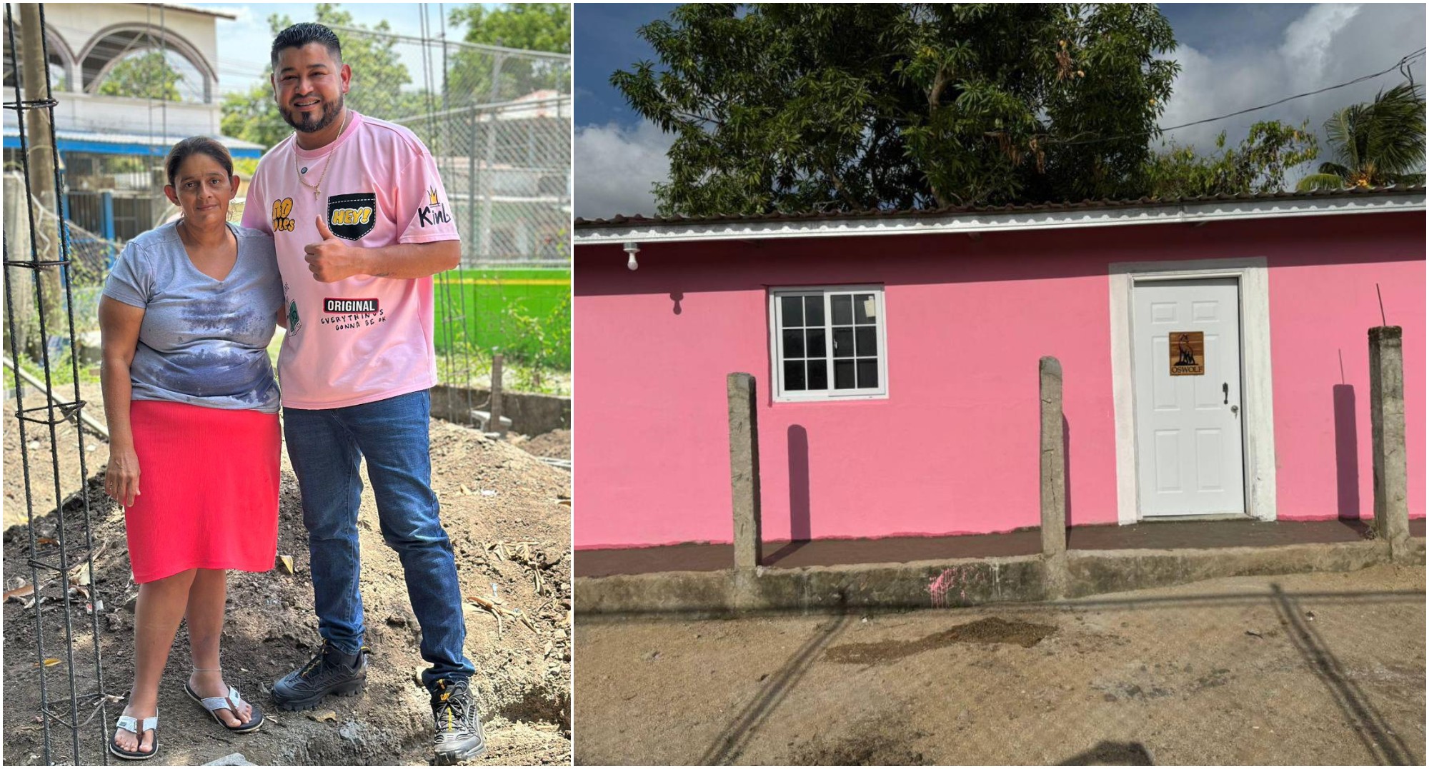 Influencer hondureño construyó casa a familia de escasos recursos