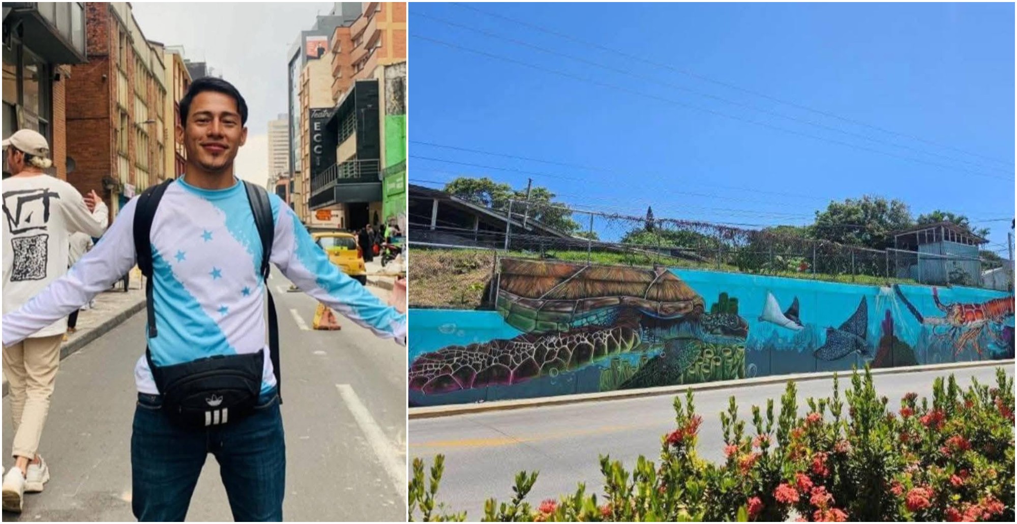 Hondureño ganador de Récord Guinness crea el mural más grande en Roatán