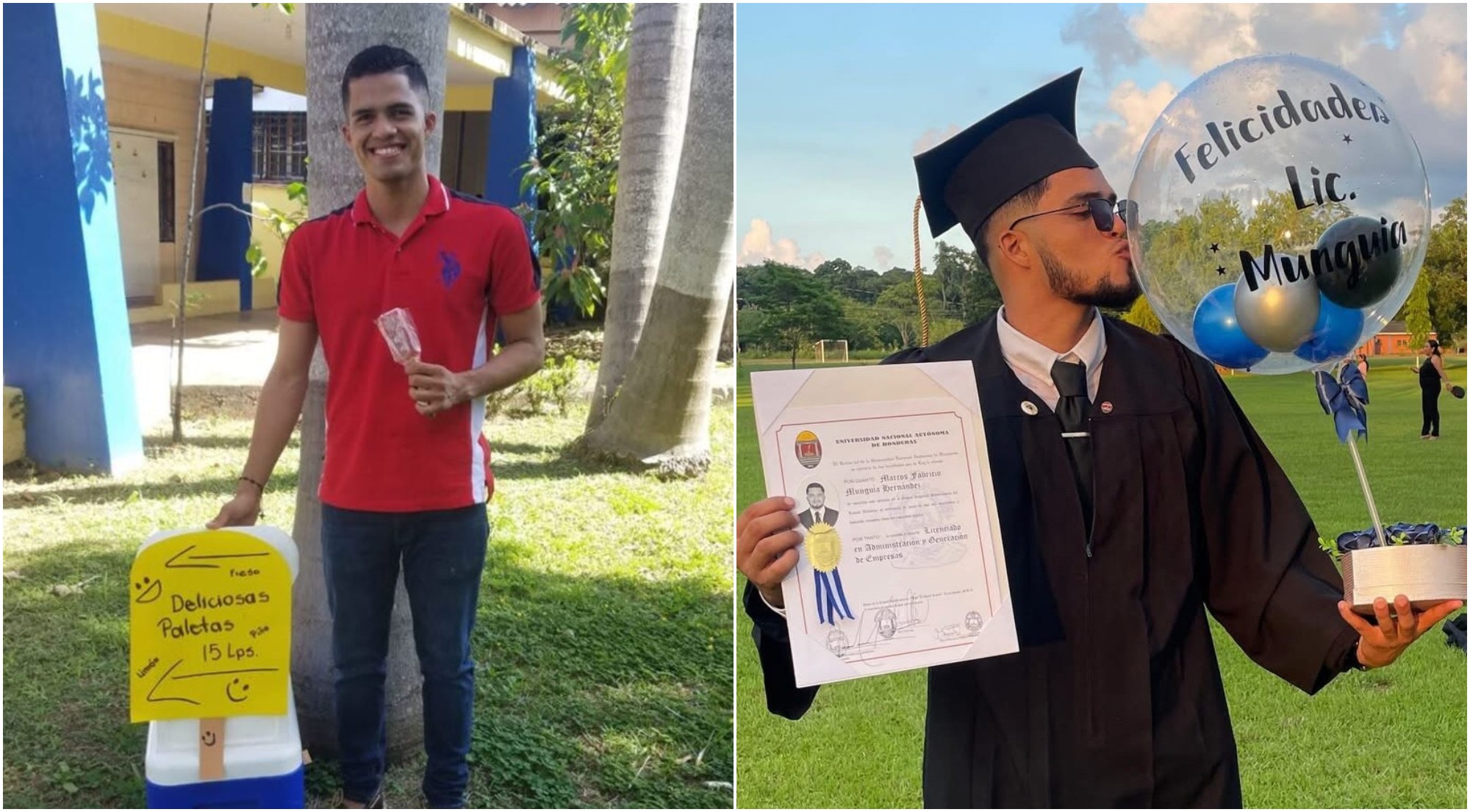 Marcos Munguía, el hondureño que se graduó vendiendo paletas en la UNAH