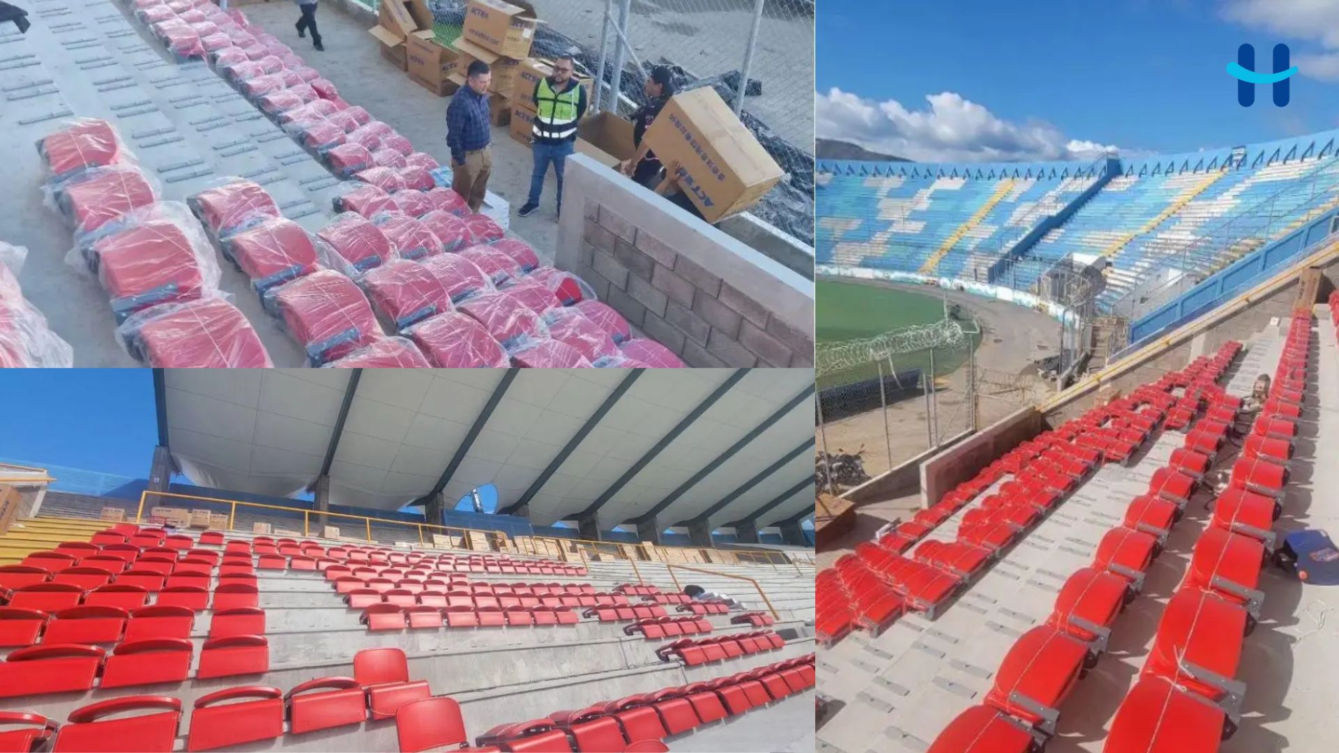Estadio Nacional “Chelato Uclés” continúa su proceso de transformación con la instalación de nuevas butacas en sus graderías
