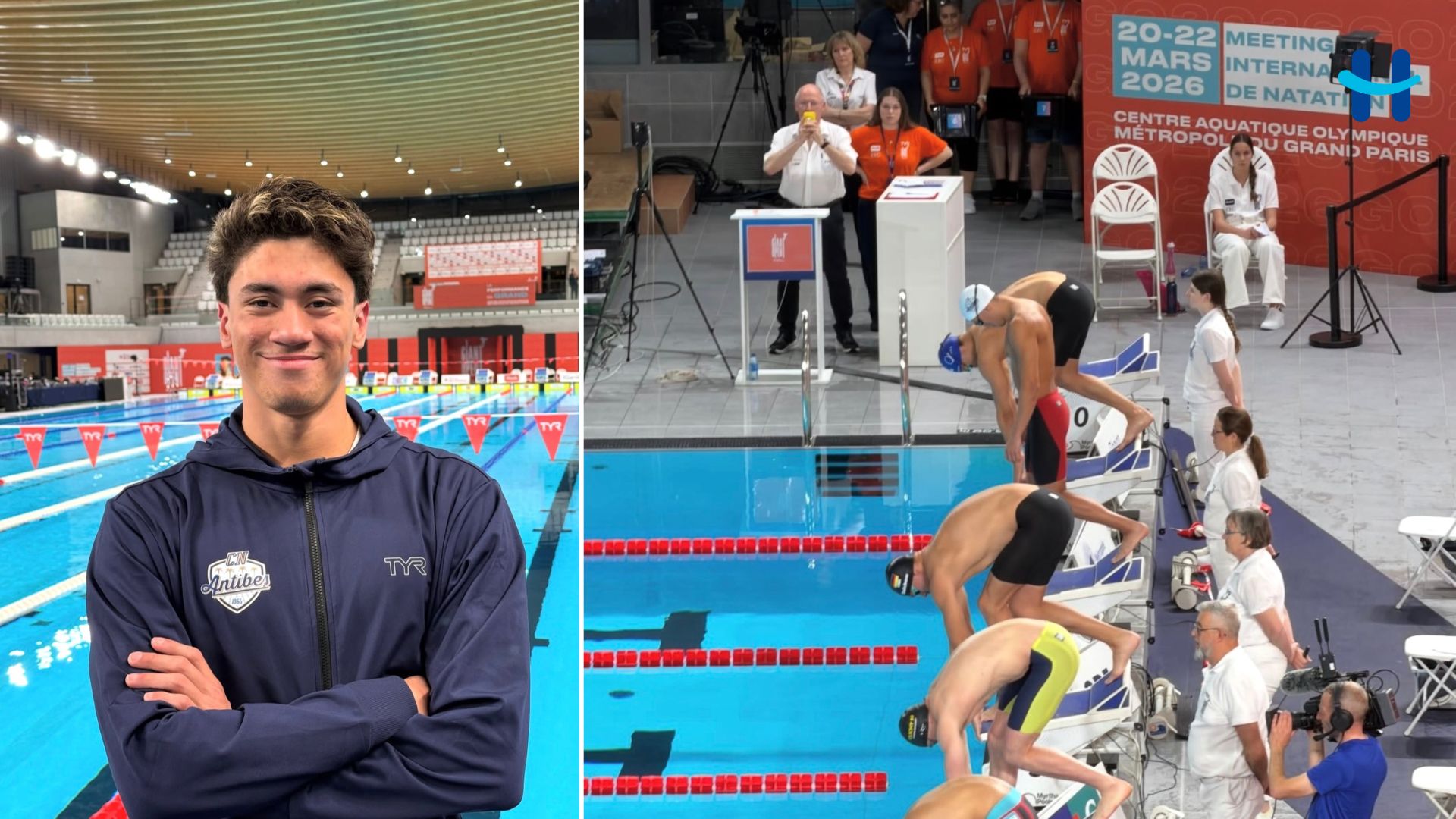 Gabriel Martínez, nadador sampedrano, rompe su propio record en el Giant Open 2026 de París