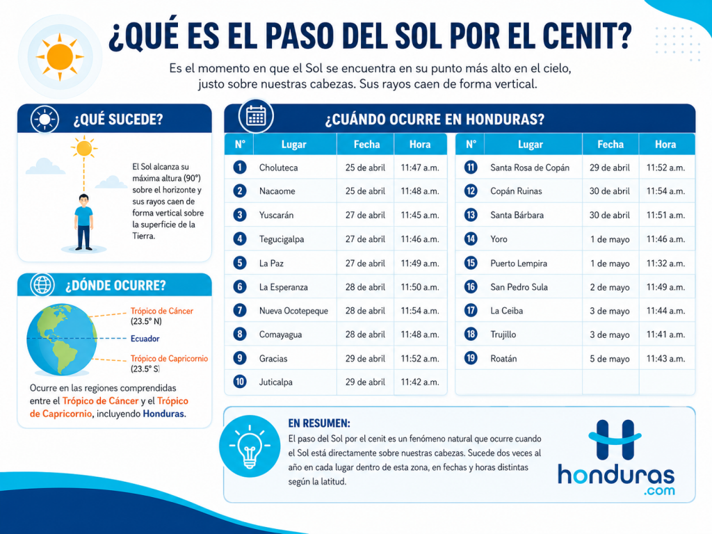 Paso del sol por el cenit | Honduras.com