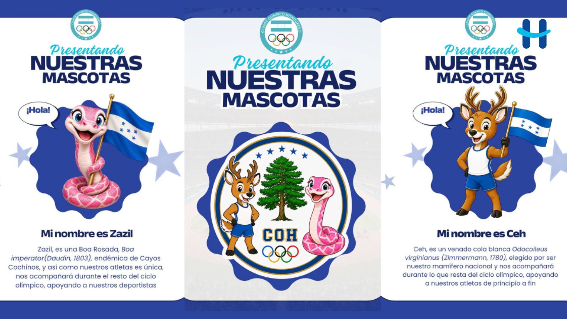 Comité Olímpico de Honduras presenta a  sus nuevas mascotas